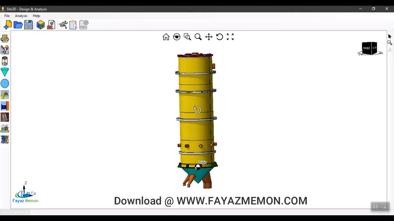 Silo3D 3D parametric silo model with lug supports and hopper