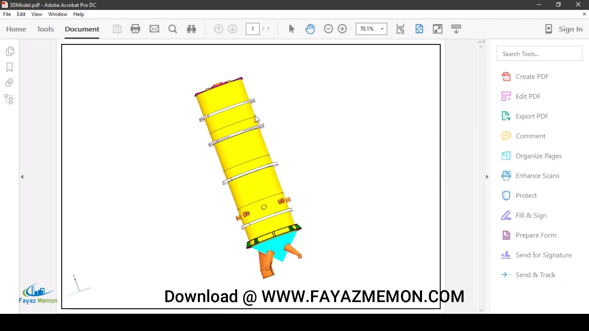 Silo3D model exported to 3D PDF