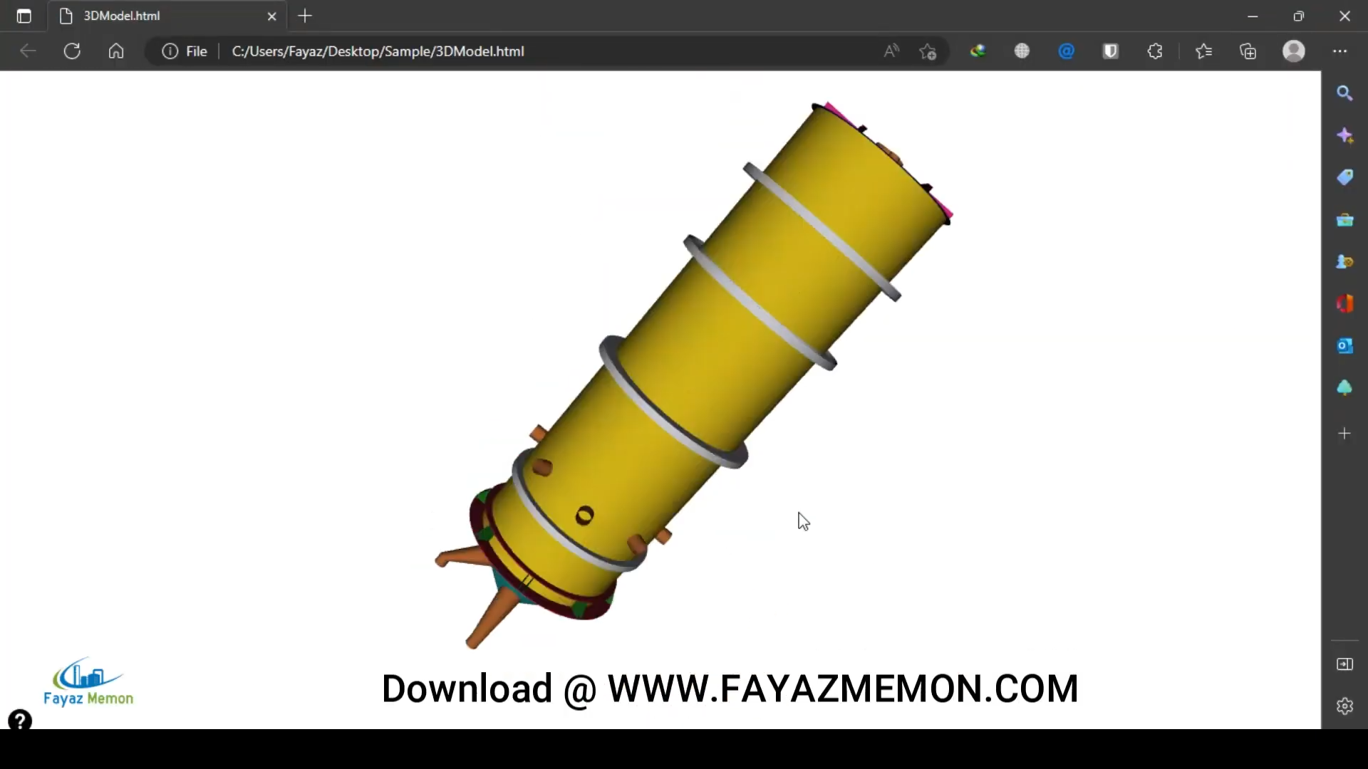 Silo3D model exported to WebGL HTML