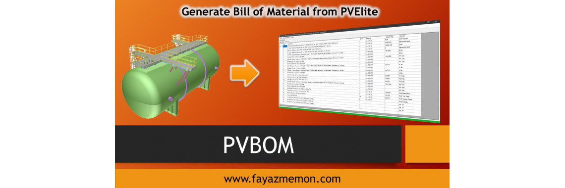 PVBOM - Pressure Vessel Bill of Material from PVElite